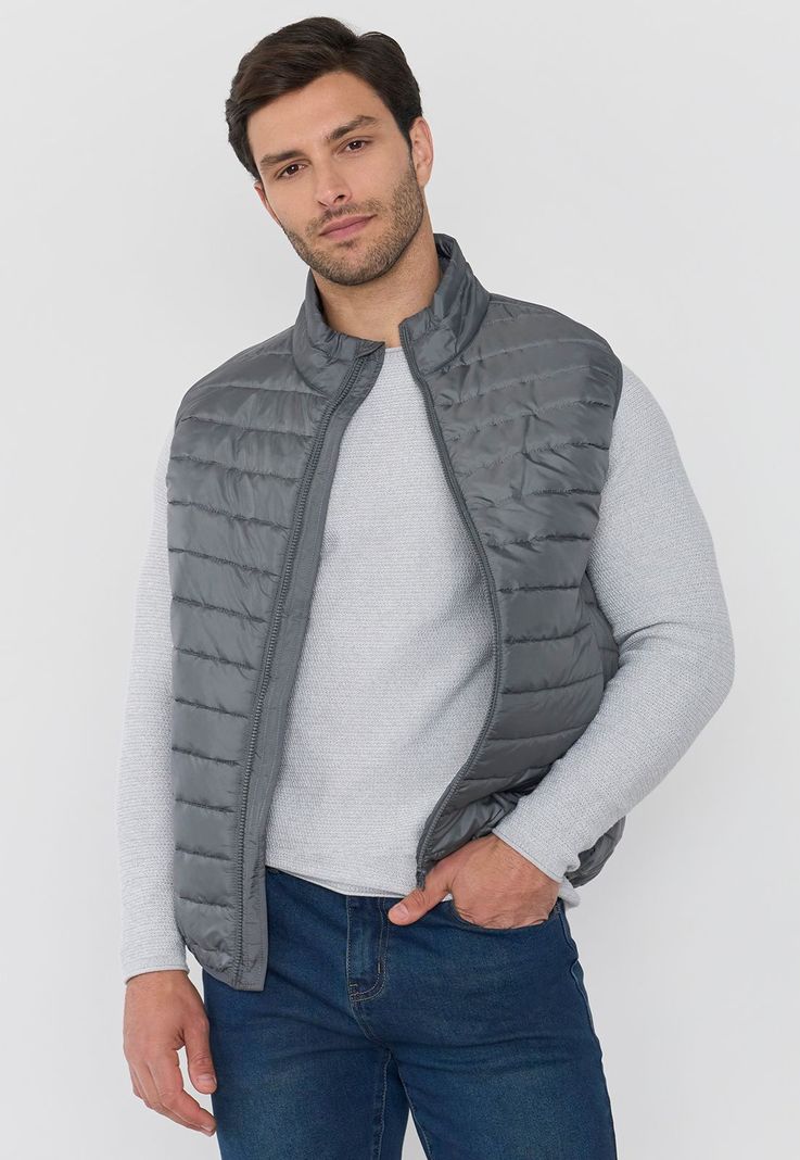Parka Hombre Sin Mangas Gris Corona-0