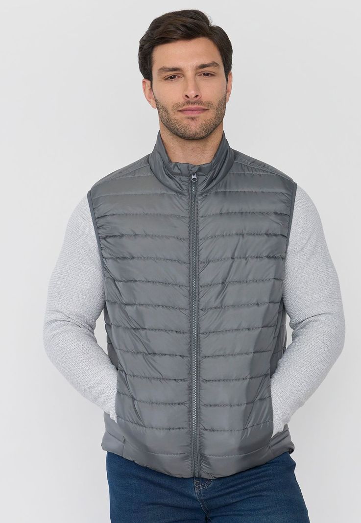 Parka Hombre Sin Mangas Gris Corona-2