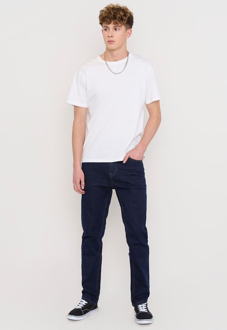 Jeans Hombre Slim Fit Azul Raw Spandex Corona-0