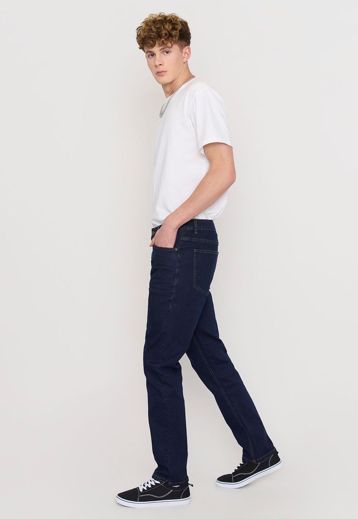Jeans Hombre Slim Fit Azul Raw Spandex Corona-3