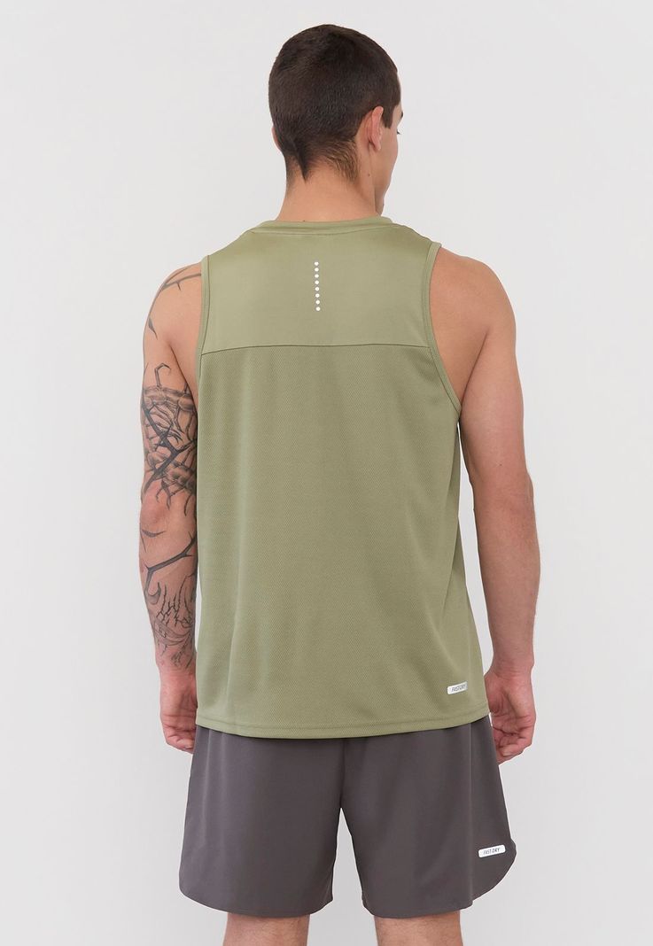 Polera Hombre Deportiva Tank Poliéster Verde Corona-1
