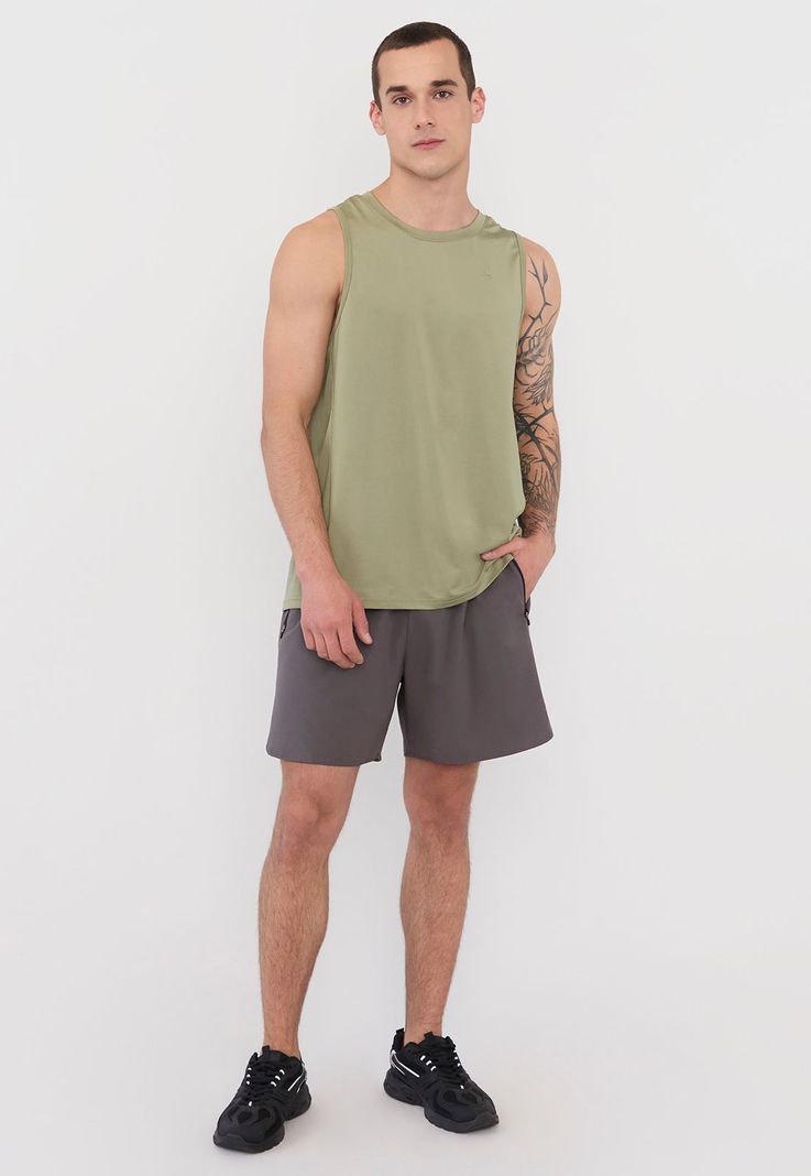 Polera Hombre Deportiva Tank Poliéster Verde Corona-3