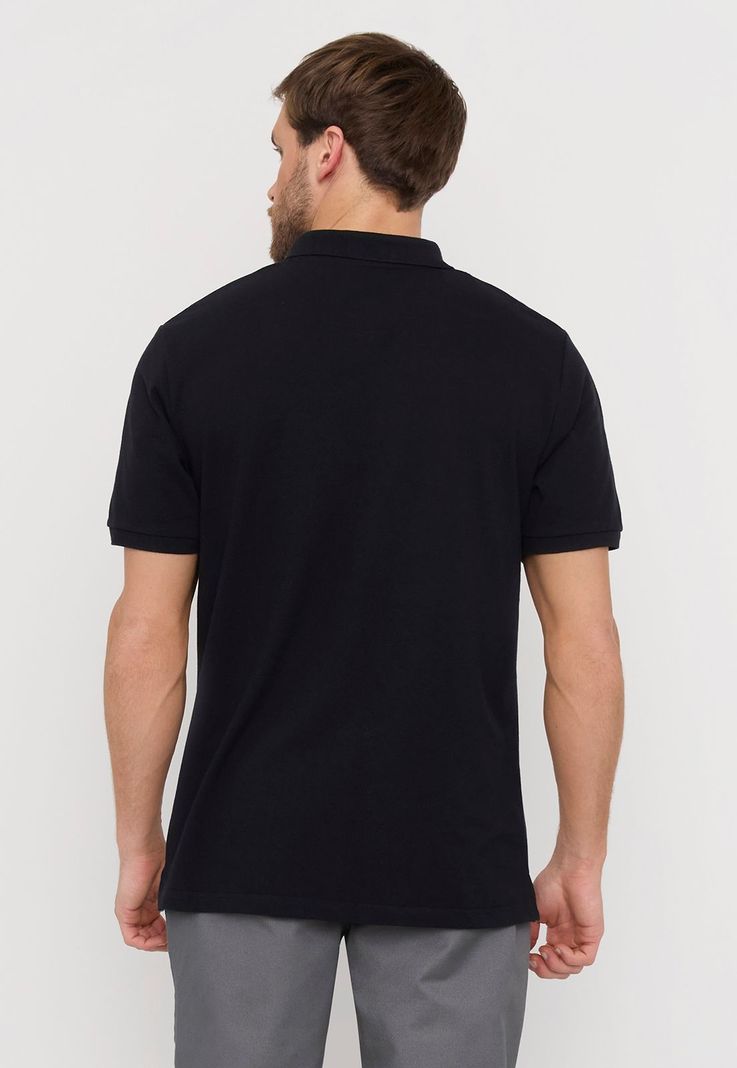 Polera Hombre Piqué Bolsillo Negro I Corona-2