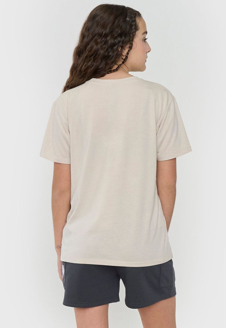 Polera Niña Teen Manga Corta Fun Oversize  Beige Corona-1