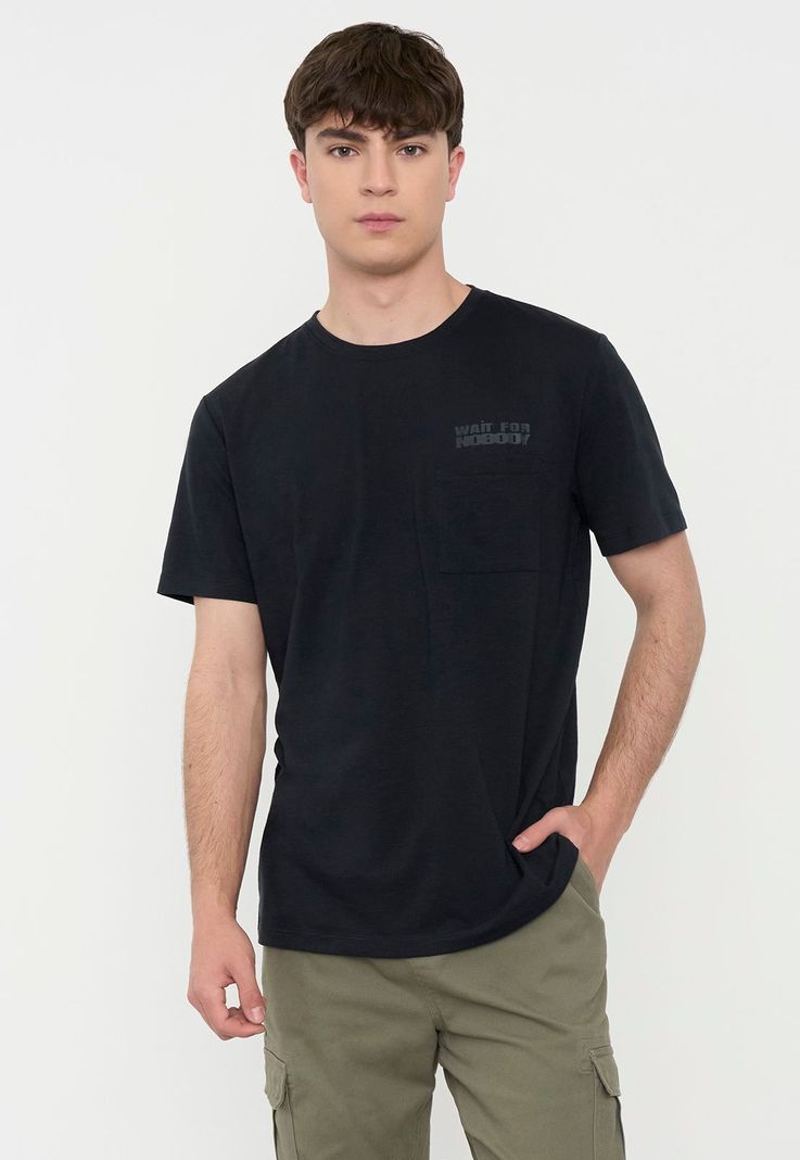 Polera Hombre Fun Bolsillo Negro Corona-0