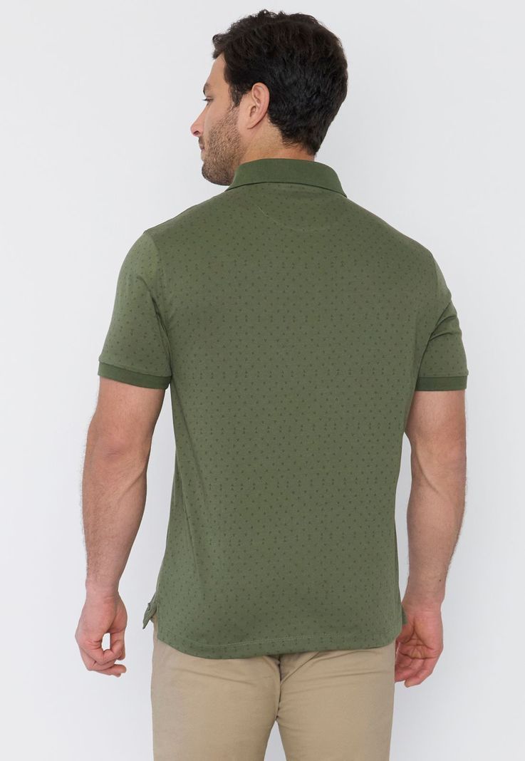 Polera Hombre Polo Jersey Miniprint Musgo Corona-1