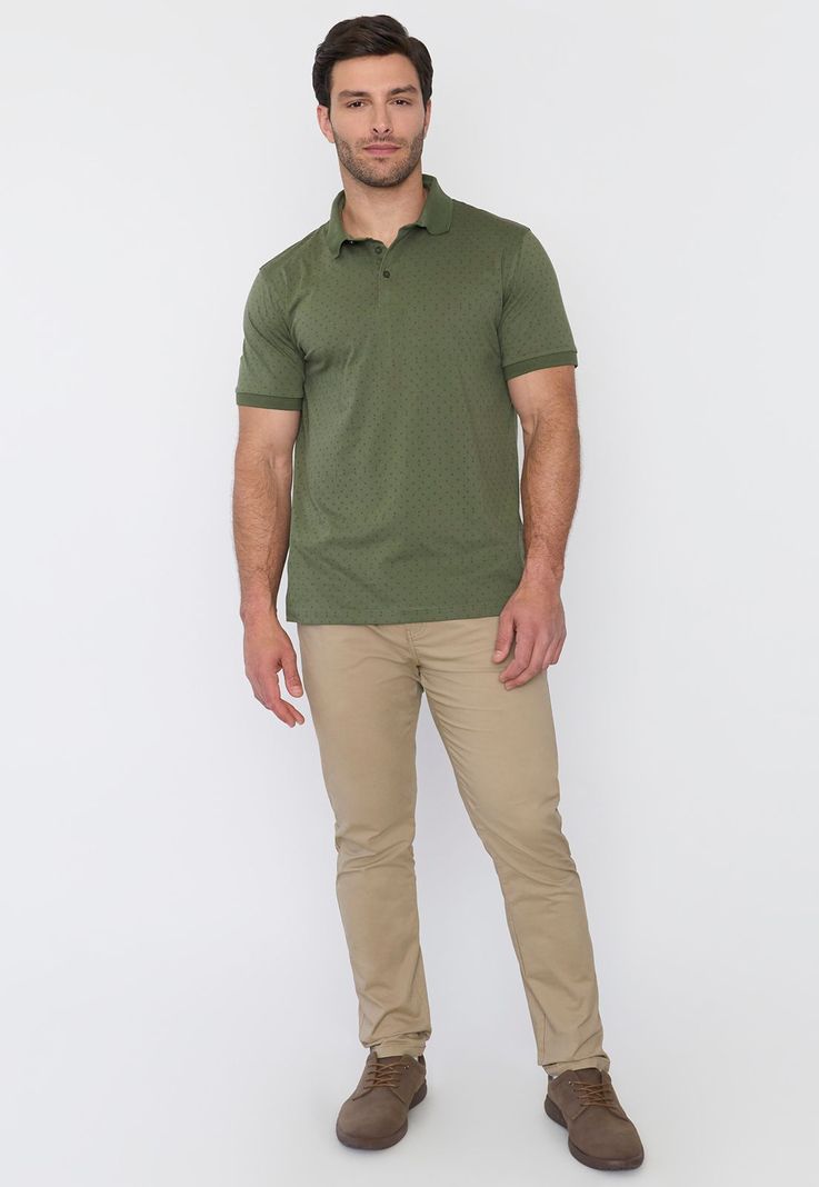 Polera Hombre Polo Jersey Miniprint Musgo Corona-3