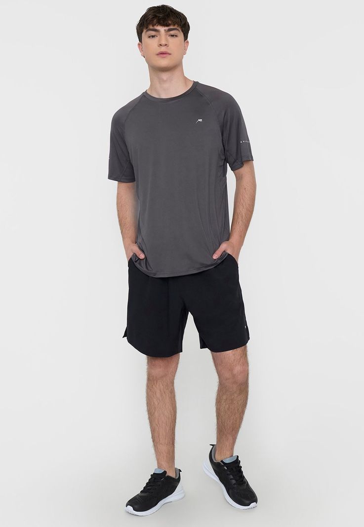 Short Hombre Deportiva Textura Negro Corona-0