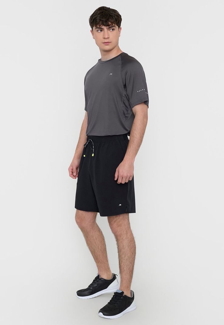 Short Hombre Deportiva Textura Negro Corona-3
