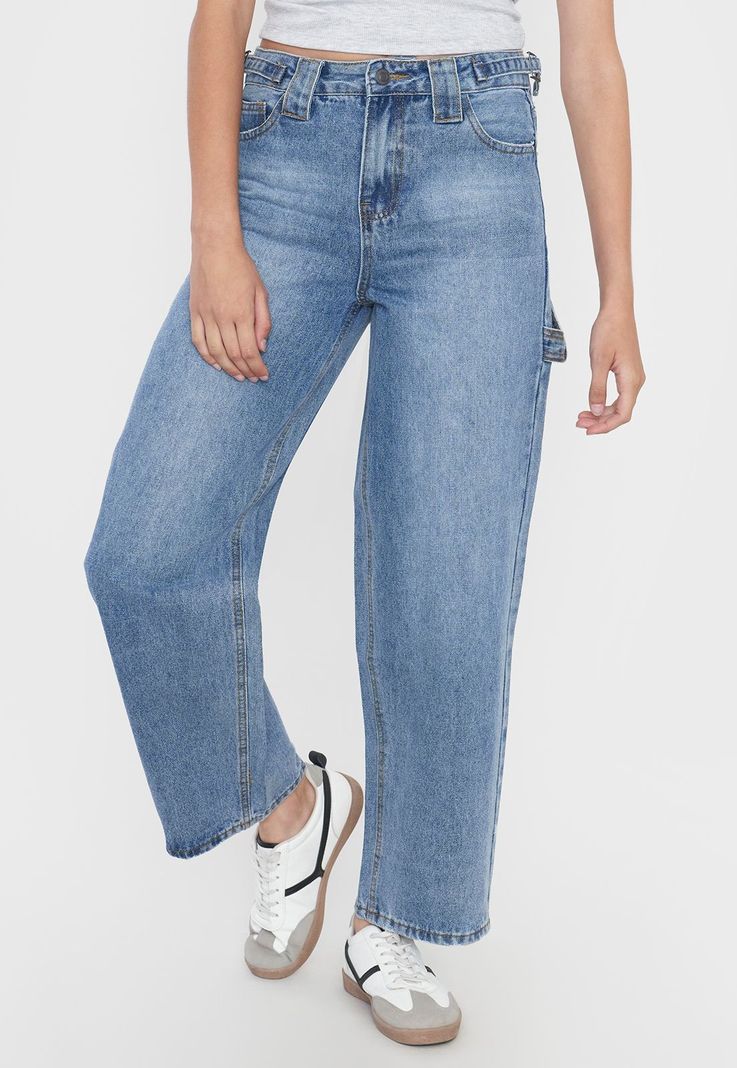 Jeans Mujer Baggy Fit Azul Medio Corona-1