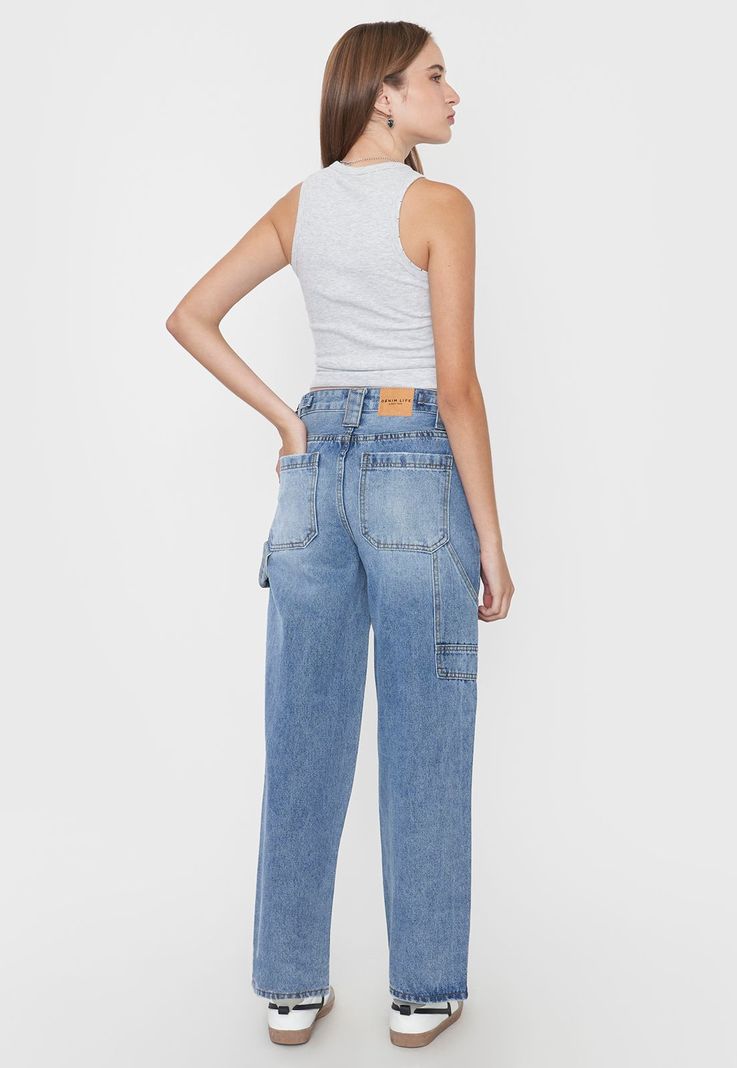 Jeans Mujer Baggy Fit Azul Medio Corona-2
