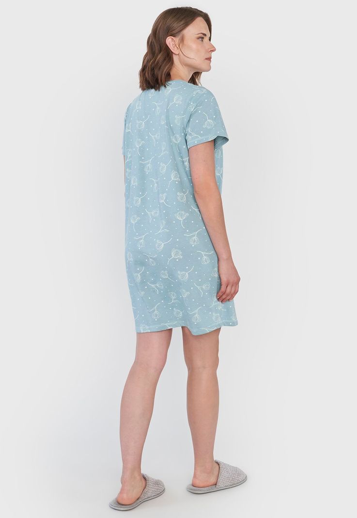 Camisa de Dormir Mujer Manga Corta Verde Corona-1