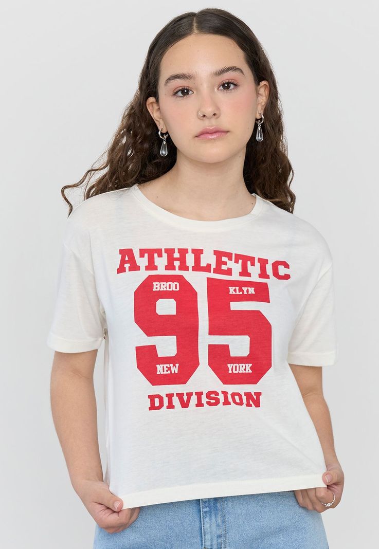 Polera Niña Crop Oversize Sporty Crudo Corona-2