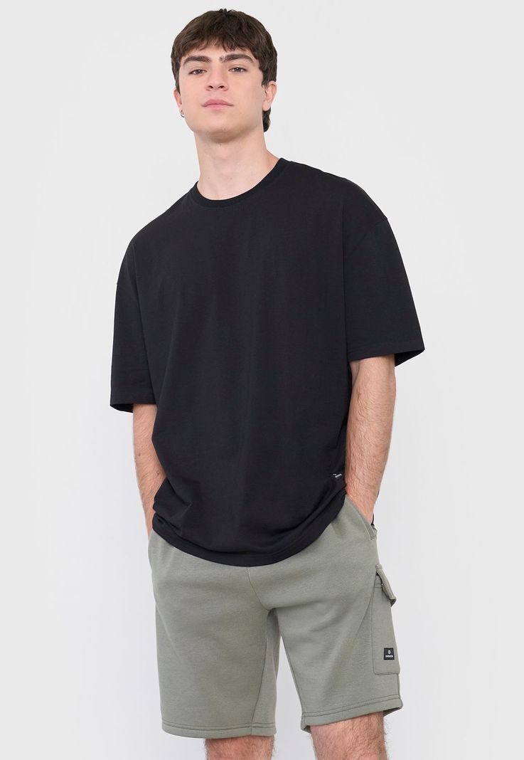 Polera Hombre Oversize Lisa Color Negro Corona-0