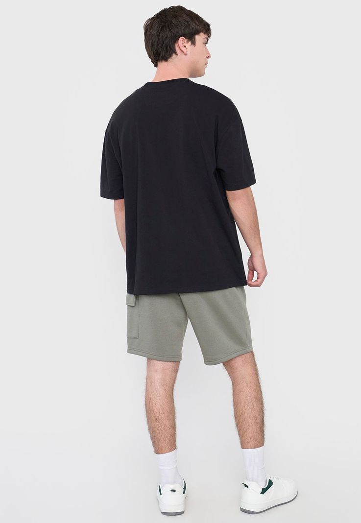 Polera Hombre Oversize Lisa Color Negro Corona-1