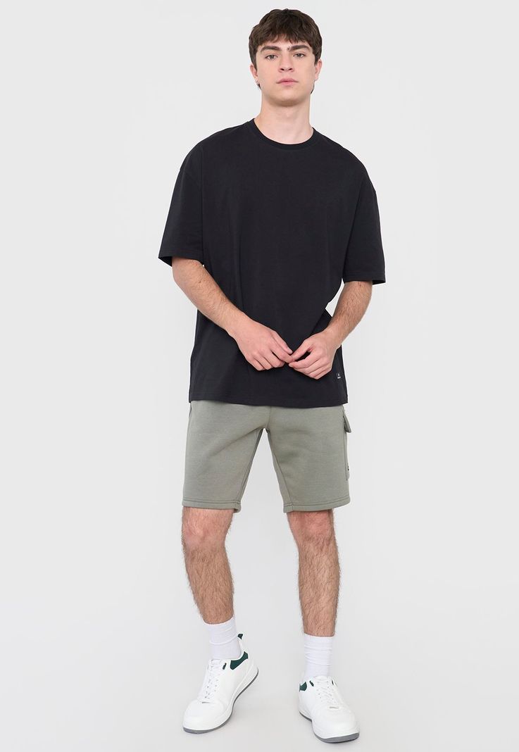 Polera Hombre Oversize Lisa Color Negro Corona-3