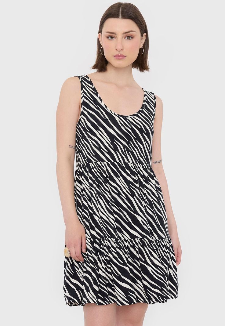 Vestido Mujer Rib Corto Print Cebra Corona-3