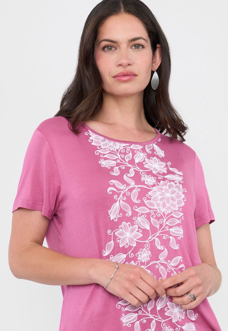 Polera Mujer Print Boho Rosado Corona-2