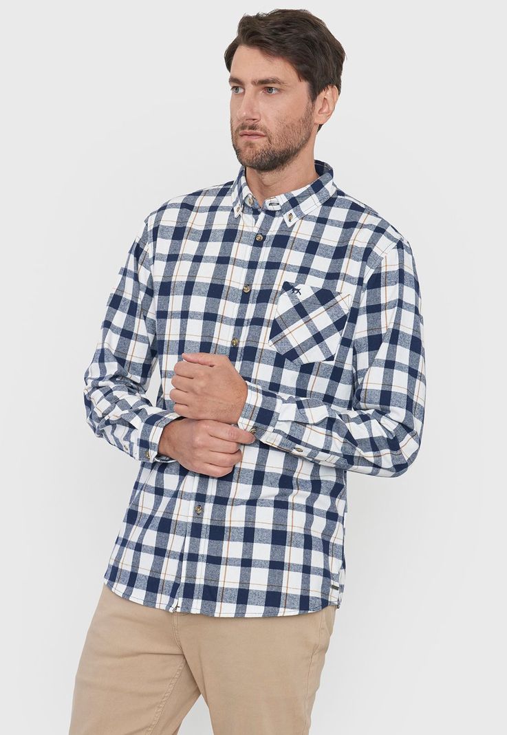 Camisa Hombre Franela Blanco Corona-0