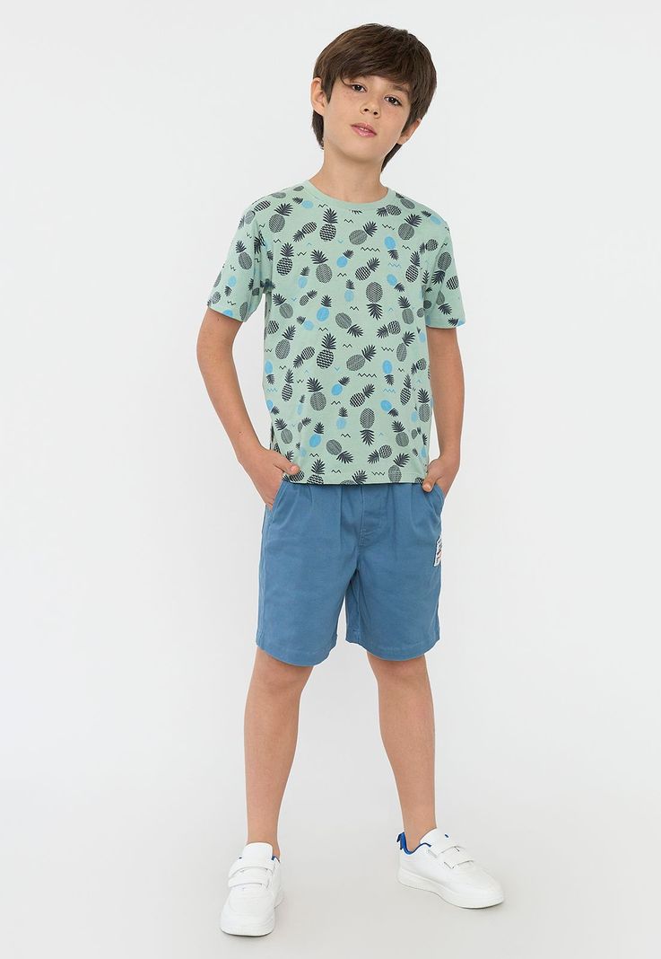 Short Niño Kids Gabardina Azul Corona-0