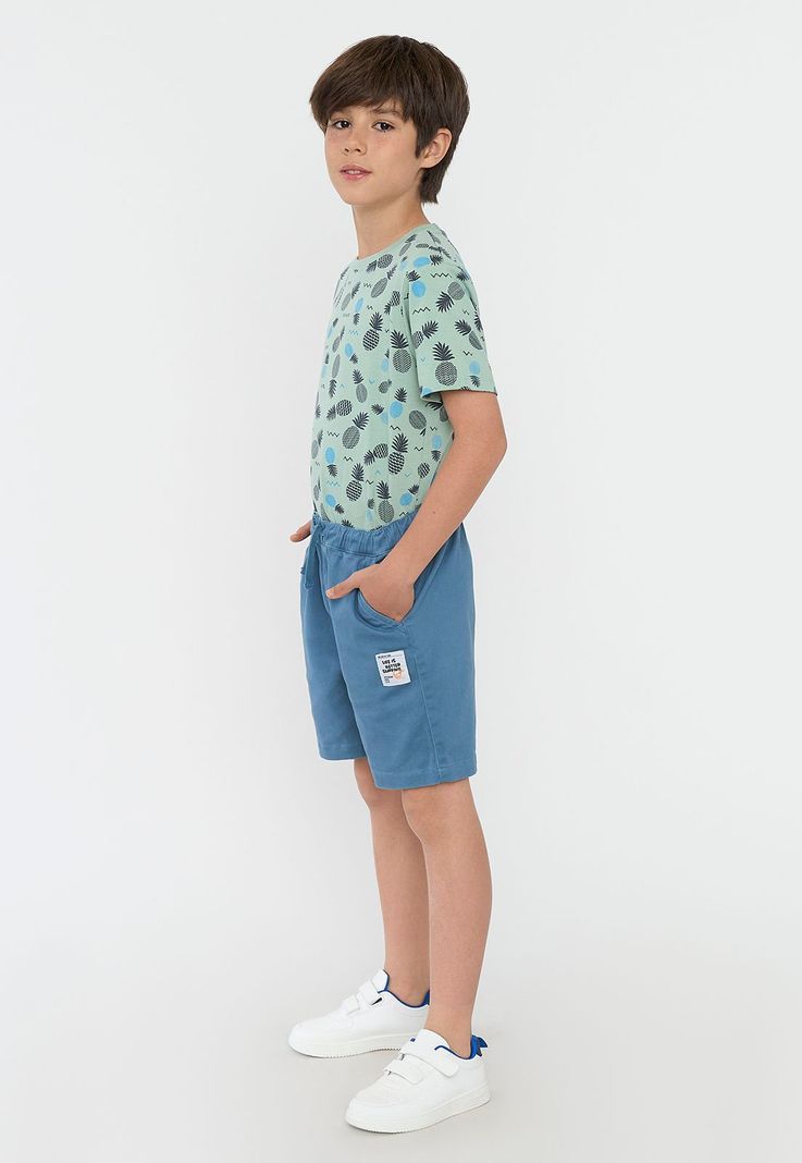 Short Niño Kids Gabardina Azul Corona-3
