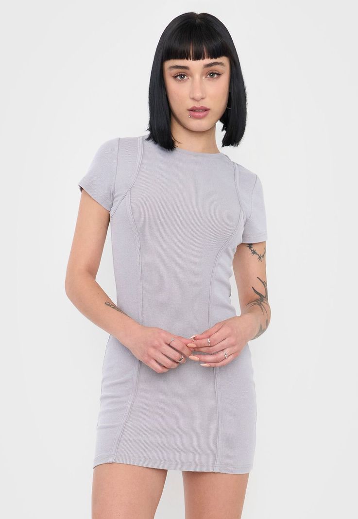 Vestido Mujer M/C Lavado Gris Oscuro Lavado Corona-0