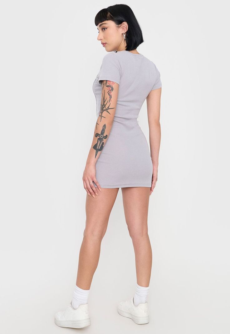 Vestido Mujer M/C Lavado Gris Oscuro Lavado Corona-1