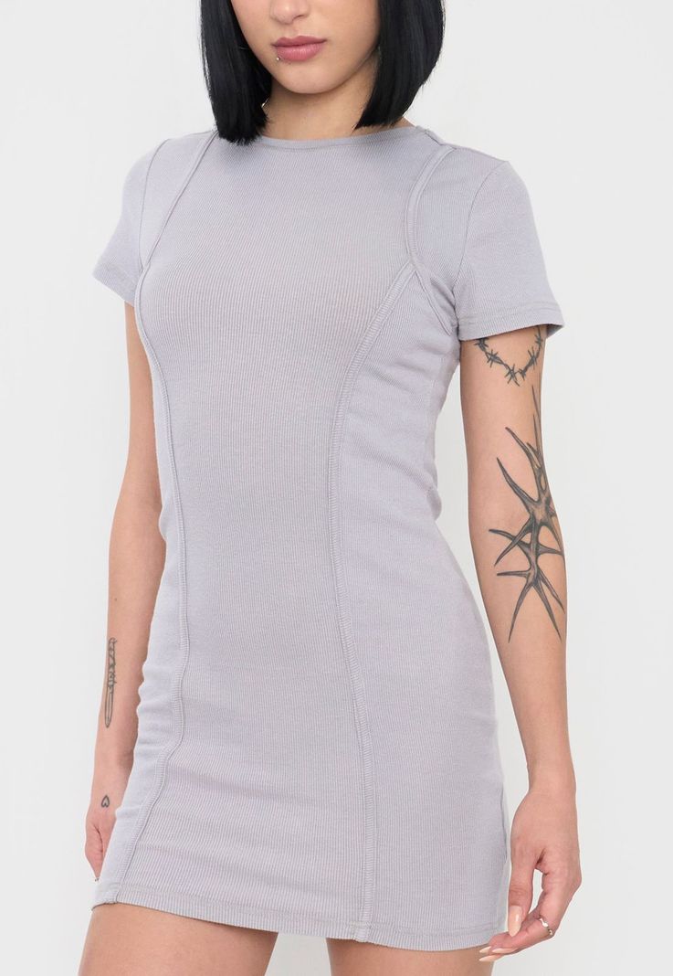 Vestido Mujer M/C Lavado Gris Oscuro Lavado Corona-2