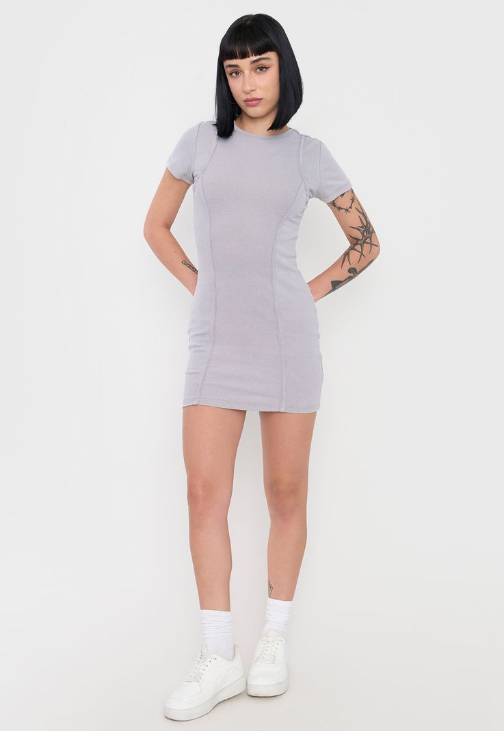 Vestido Mujer M/C Lavado Gris Oscuro Lavado Corona-3