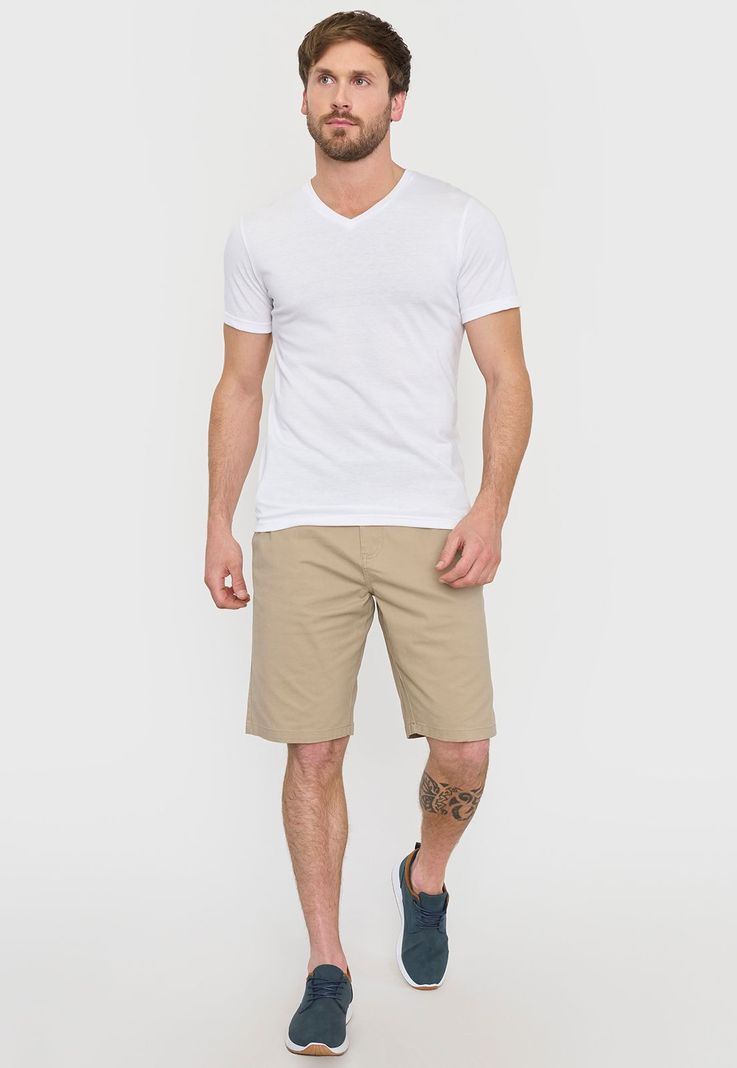 Bermuda Hombre Bolsillo Chino Ecru Corona-3