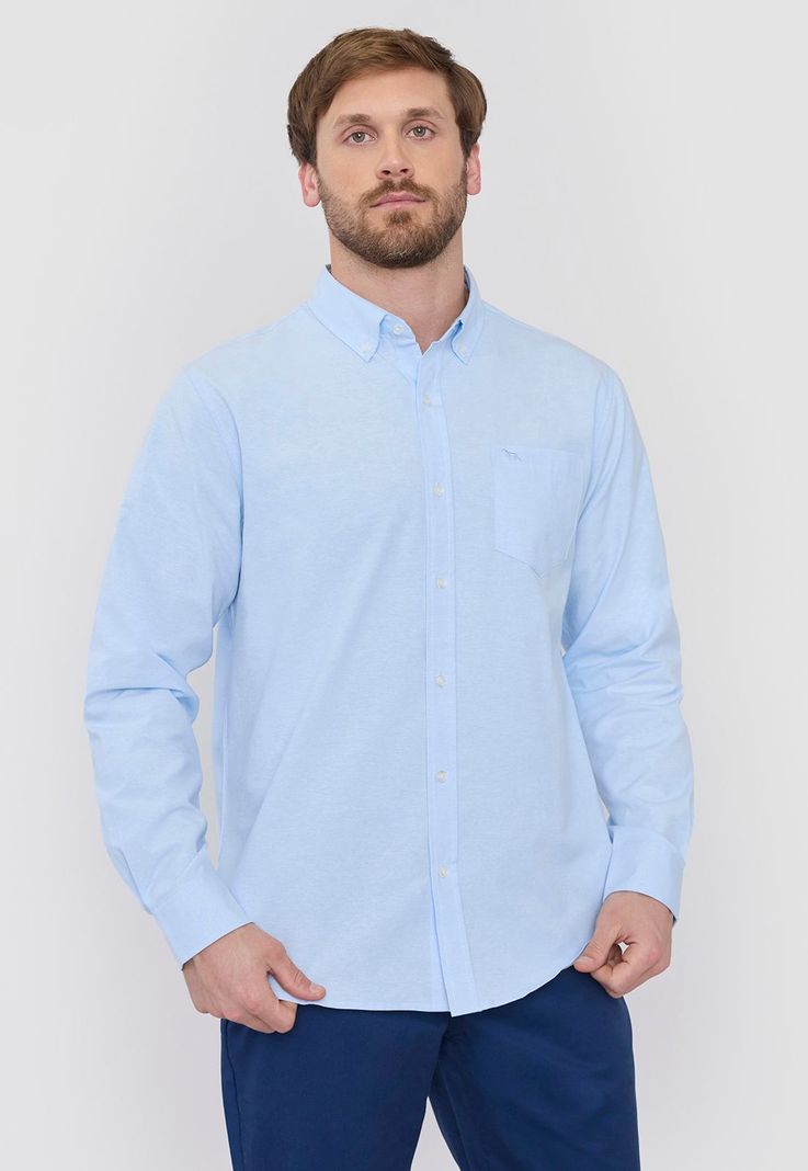 Camisa Hombre Celeste Oxford Corona-0