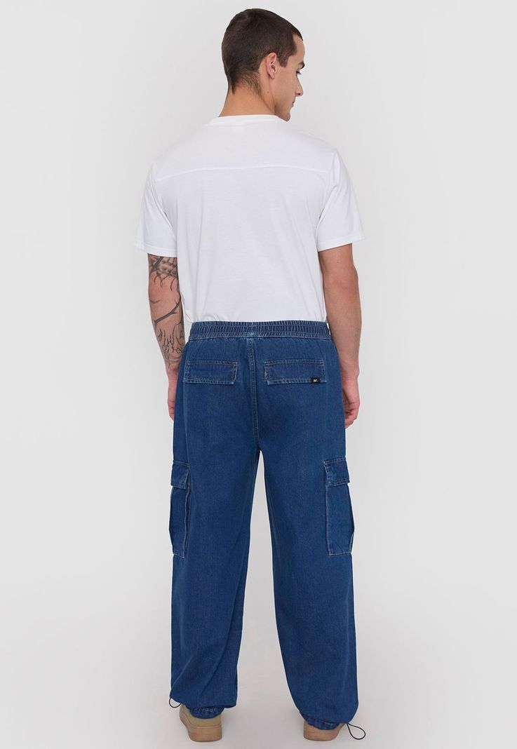 Jeans Hombre Parachute Fit Cargo Azul Medio Corona-2