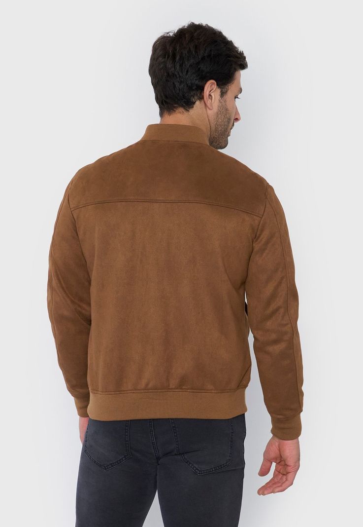 Bomber Hombre Fake Suede Camel Corona-2