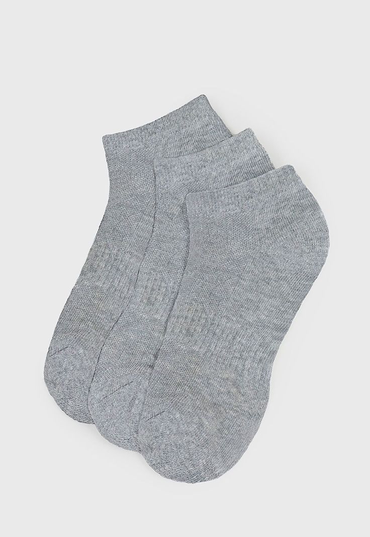 Calcetines Mujer Tripack Deportivos Cortos Gris Corona-0
