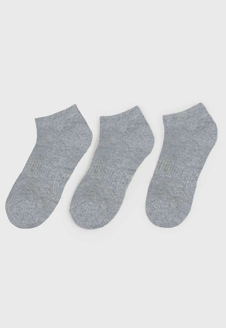 Calcetines Mujer Tripack Deportivos Cortos Gris Corona-2