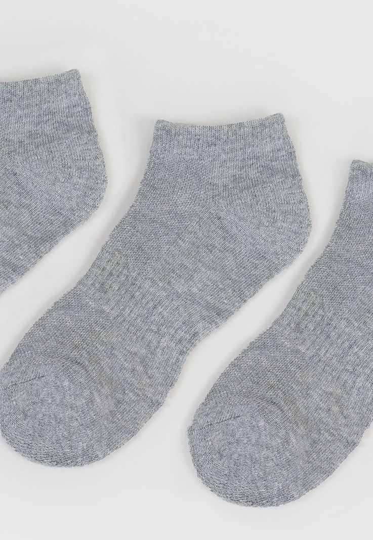 Calcetines Mujer Tripack Deportivos Cortos Gris Corona-3