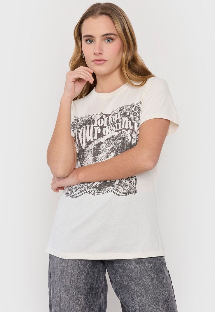 Polera Mujer Fun Oversize M/C Beige Corona-0