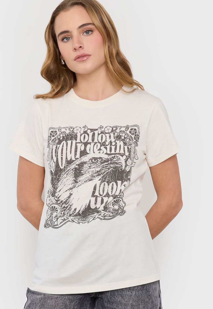 Polera Mujer Fun Oversize M/C Beige Corona-2