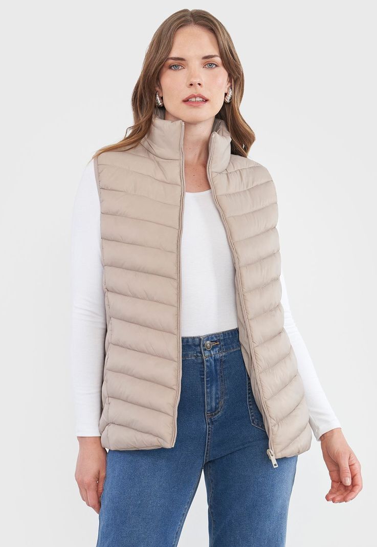 Parka Mujer Beige Sin Mangas Corona-0
