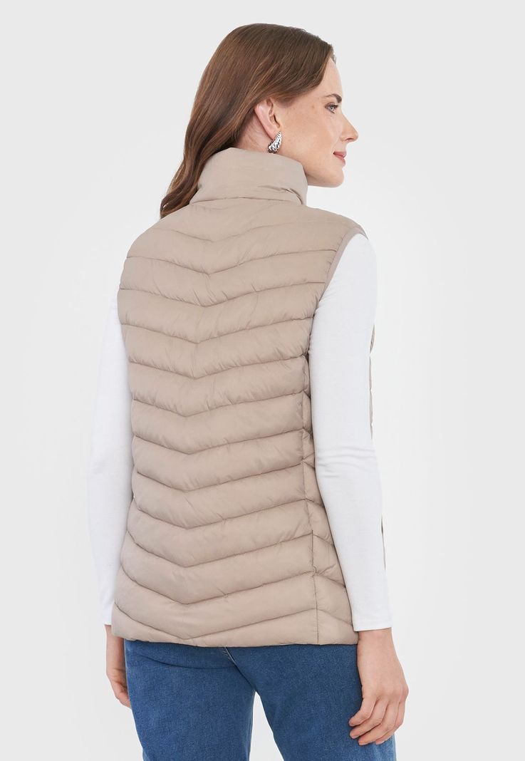 Parka Mujer Beige Sin Mangas Corona-1