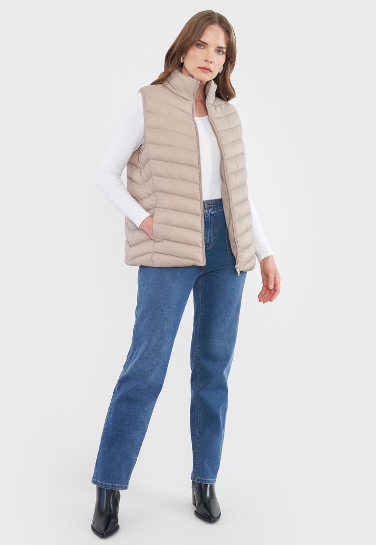 Parka Mujer Beige Sin Mangas Corona-3