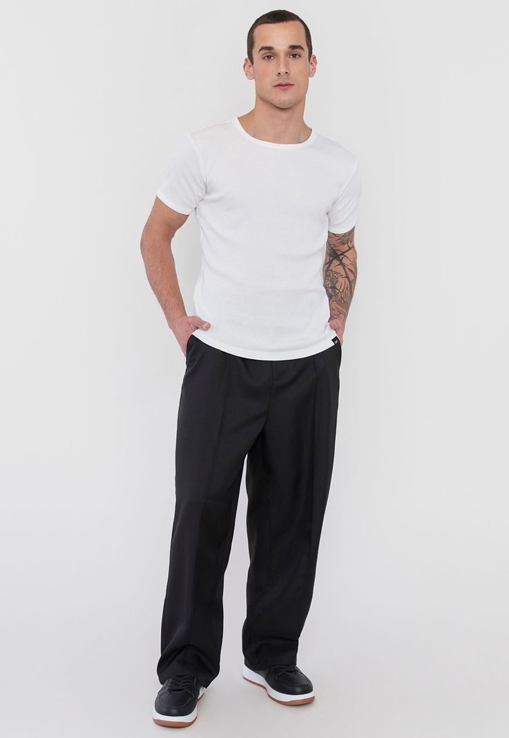 Pantalón Hombre Sastrero Relaxed Fit Night Negro Corona-0