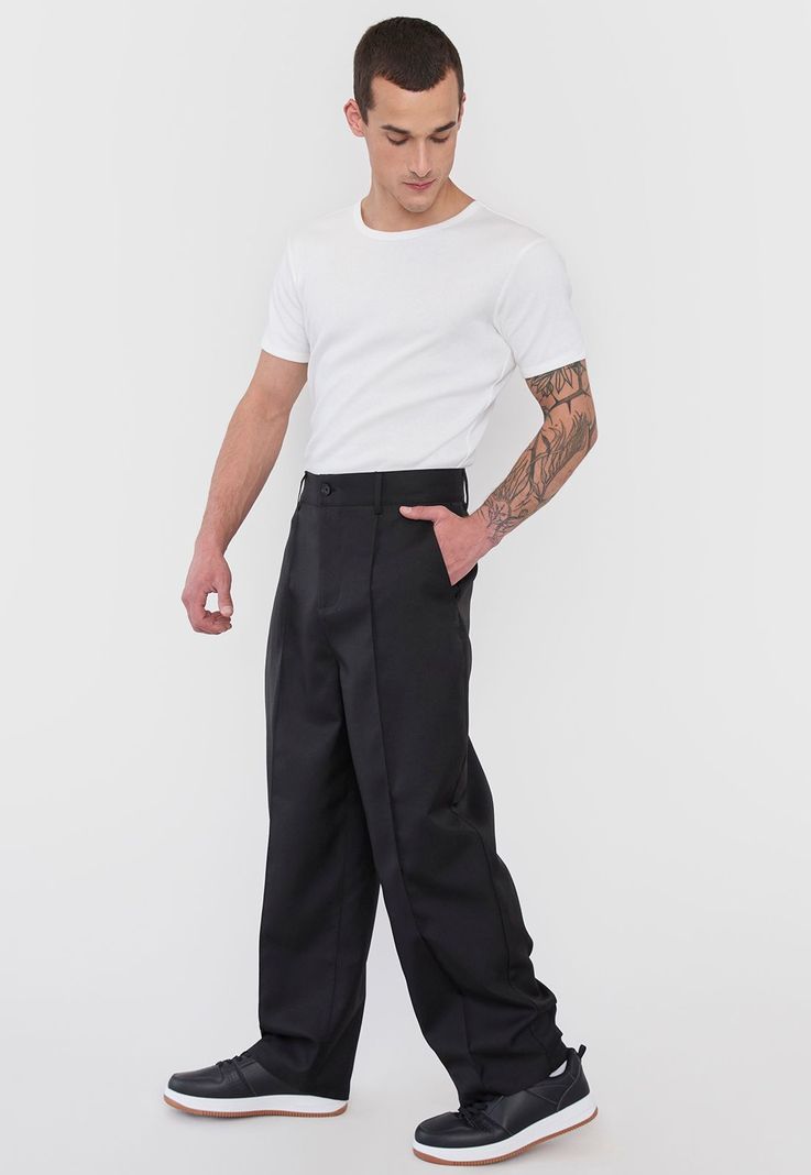 Pantalón Hombre Sastrero Relaxed Fit Night Negro Corona-3