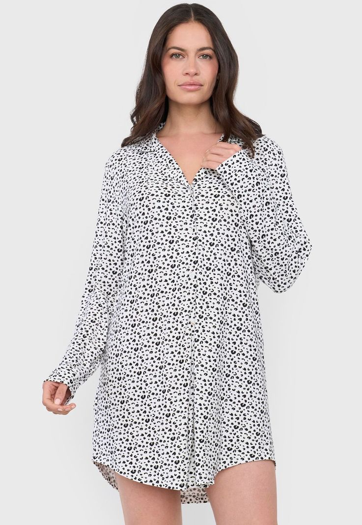 Camisa de Dormir Mujer Gris Corona-0