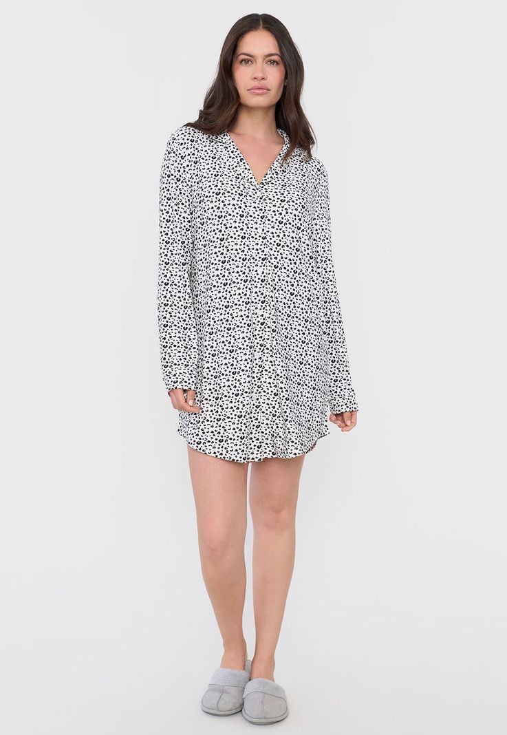 Camisa de Dormir Mujer Gris Corona-3