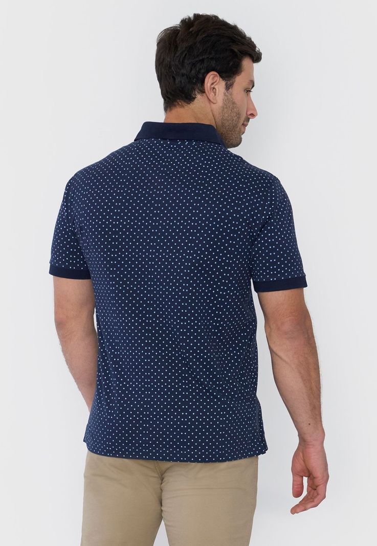 Polera Hombre Polo Jersey Miniprint Navy Corona-1