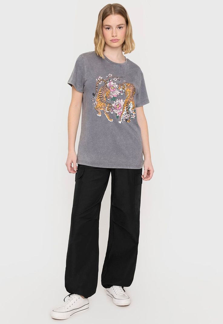 Polera Mujer Fun Oversize Gris Tigre Acid Wash Corona-3