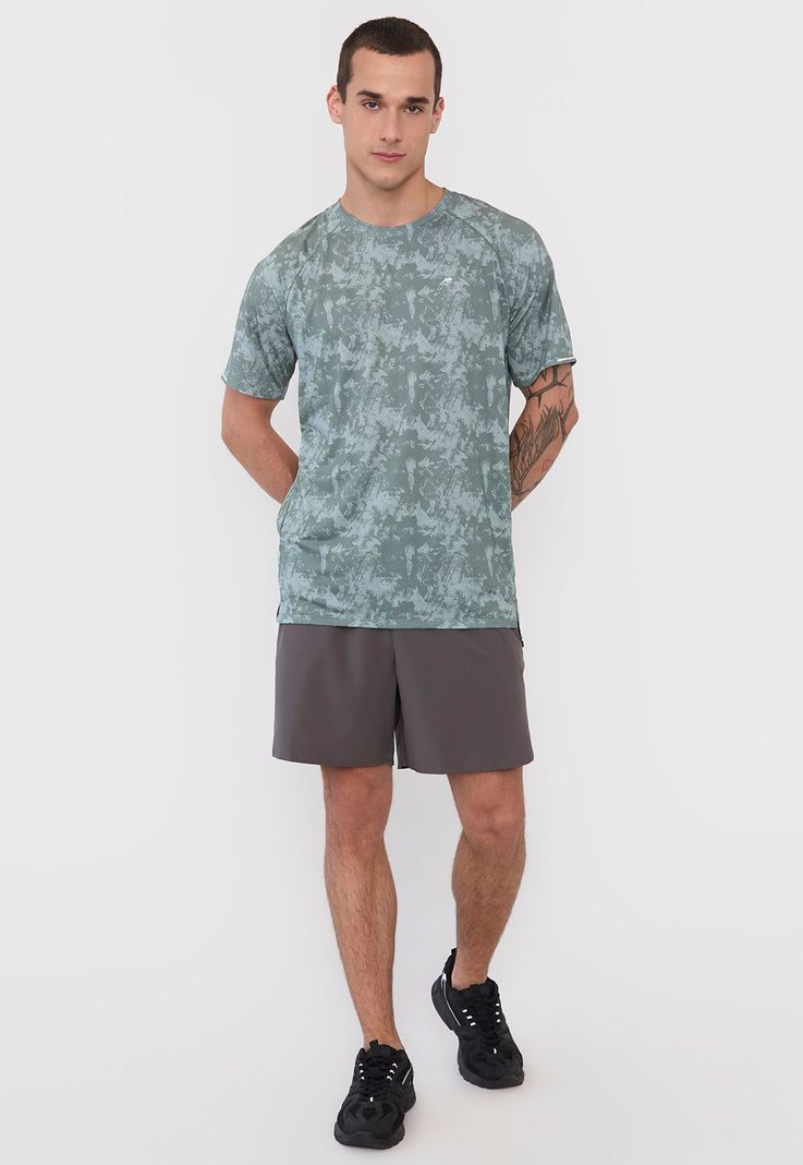 Polera Hombre Deportiva Full Print Mesh Verde Corona-3