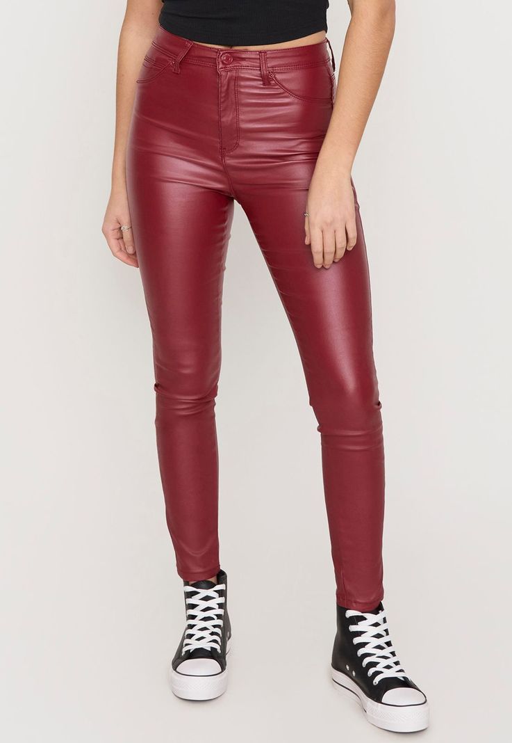Pantalón Mujer Skinny Engomado Rojo Corona-1