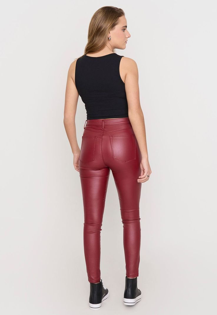 Pantalón Mujer Skinny Engomado Rojo Corona-2